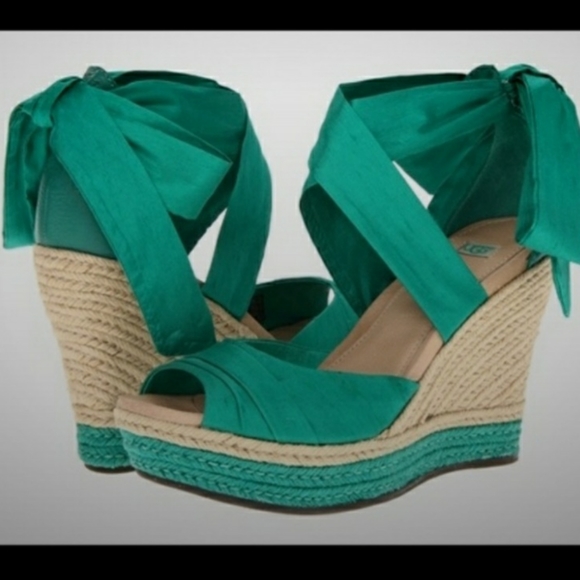 UGG Shoes - *UGG* Lucianna Espadrille, Wedge, Raw-Silk, Green
